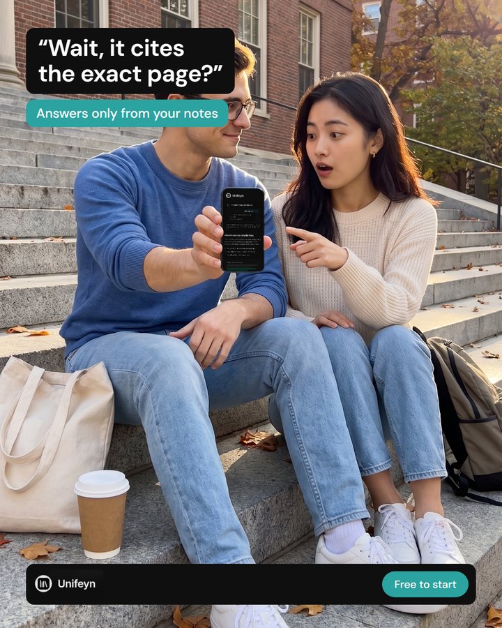 Visuel publicitaire Unifeyn, application d'étude, visuels en anglais, 2/3