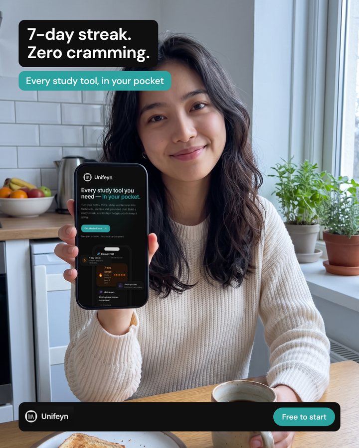 Visuel publicitaire Unifeyn, application d'étude, visuels en anglais, 3/3